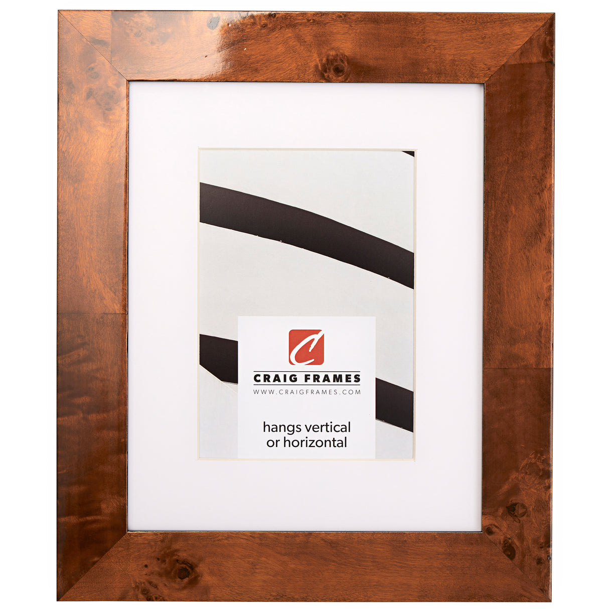 Innovations 1.5", Matted Glossy Honey Brown Burl Picture Frame