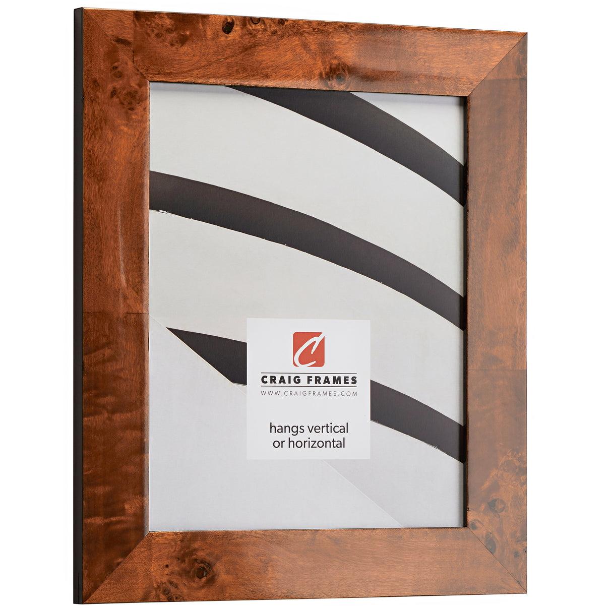 Innovations 1.5", Matted Glossy Honey Brown Burl Picture Frame