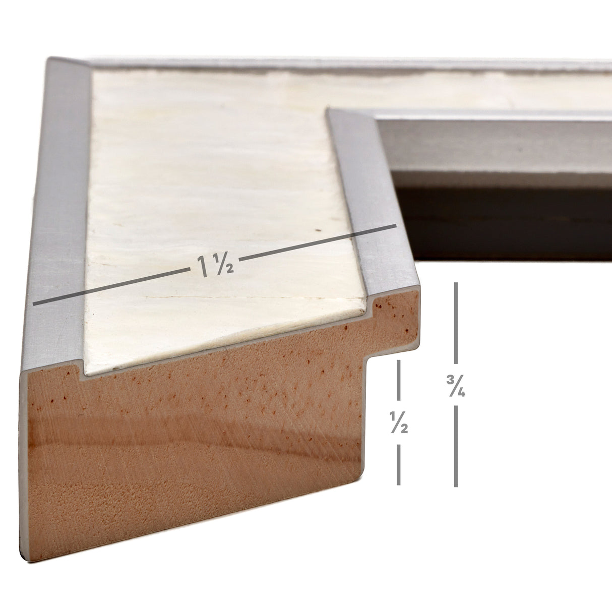 Opulence 1.5", Silver Mother of Pearl Picture Frame