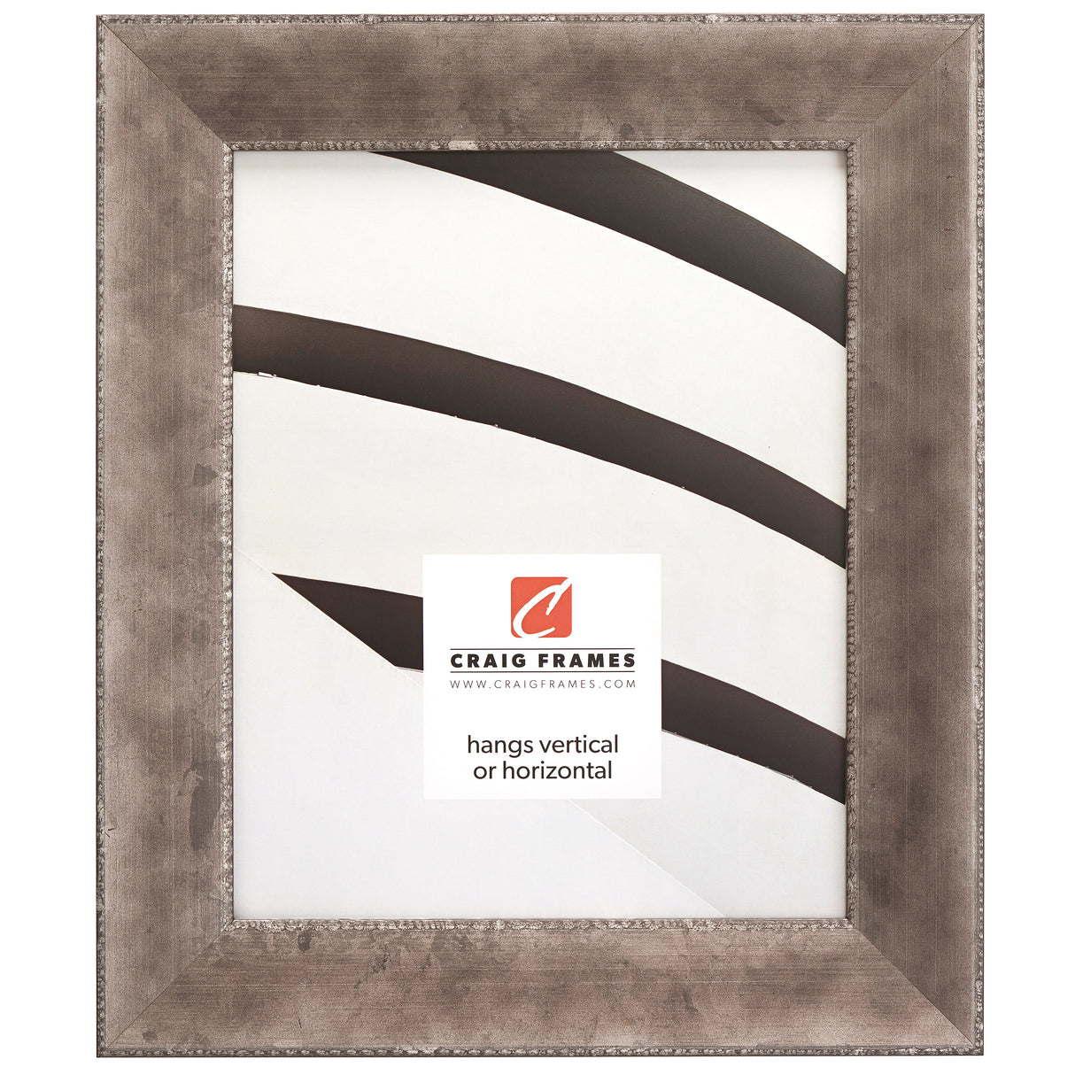 Patina 175 1.625", Distressed Silver and Black Picture Frame