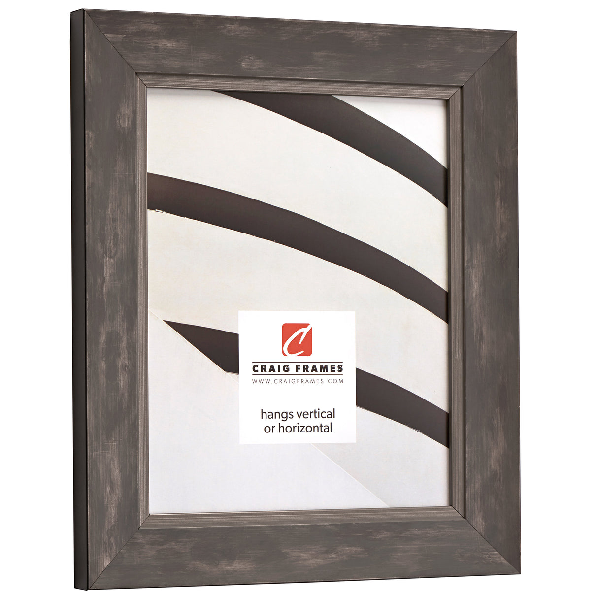 Aristocrat 1.625", Matted Distressed Silver and Gray Picture Frame