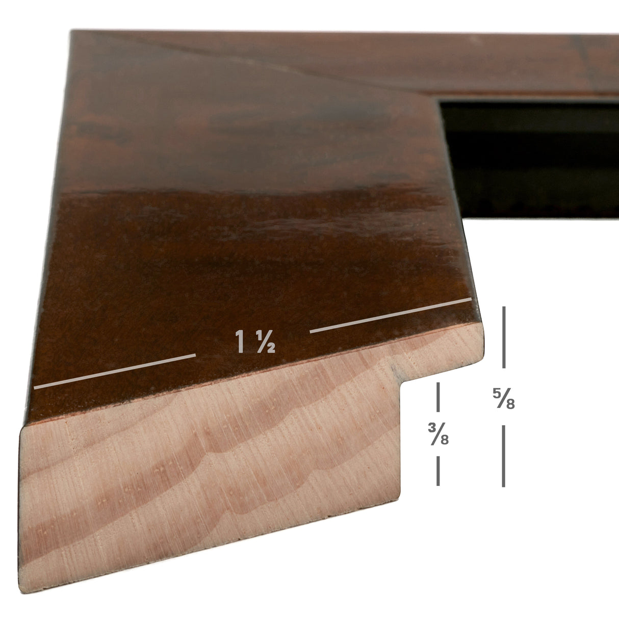 Innovations 1.5", Glossy Walnut Brown Burl Picture Frame