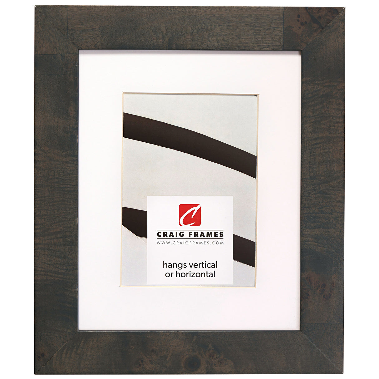 Innovations 1.5", Matted Gray Burl Picture Frame