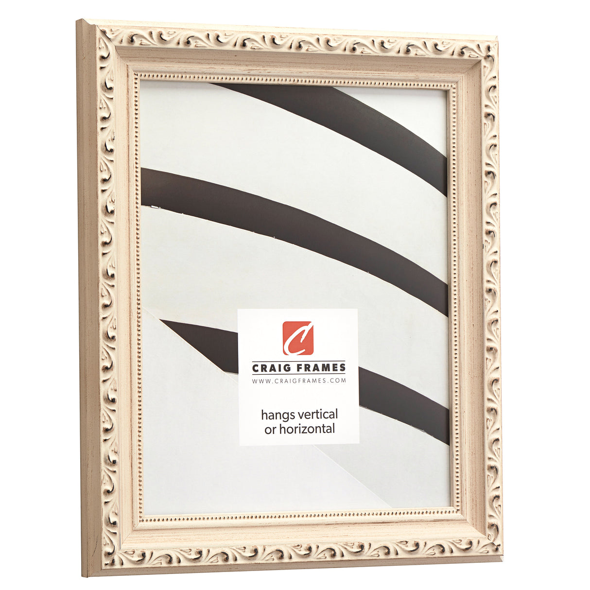 Ancien Ornate 1.25", Antique Off-White Picture Frame