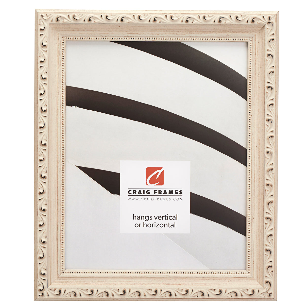 Ancien Ornate 1.25", Antique Off-White Picture Frame