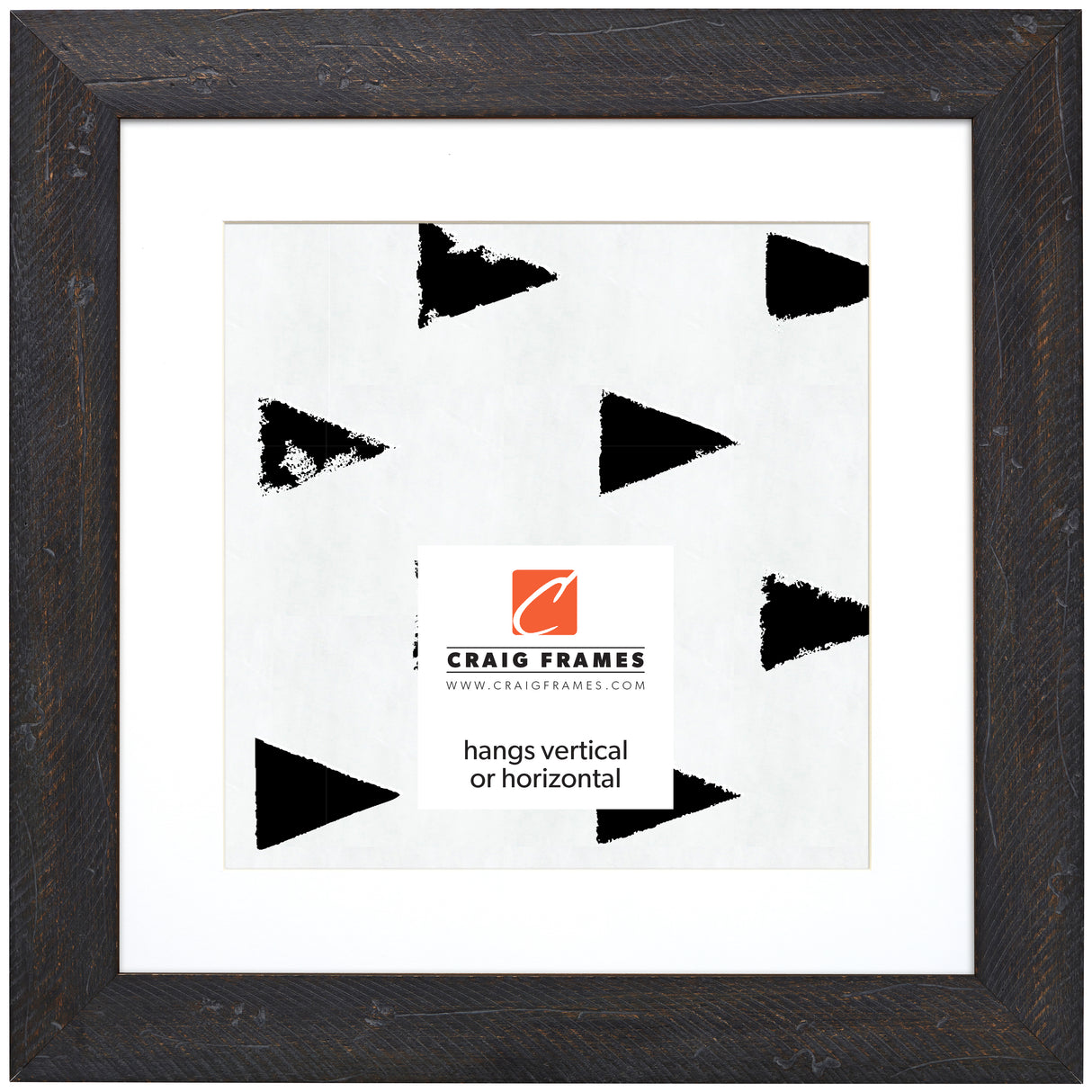 Hatteras 2", Boho Rustic Black Matted Picture Frame