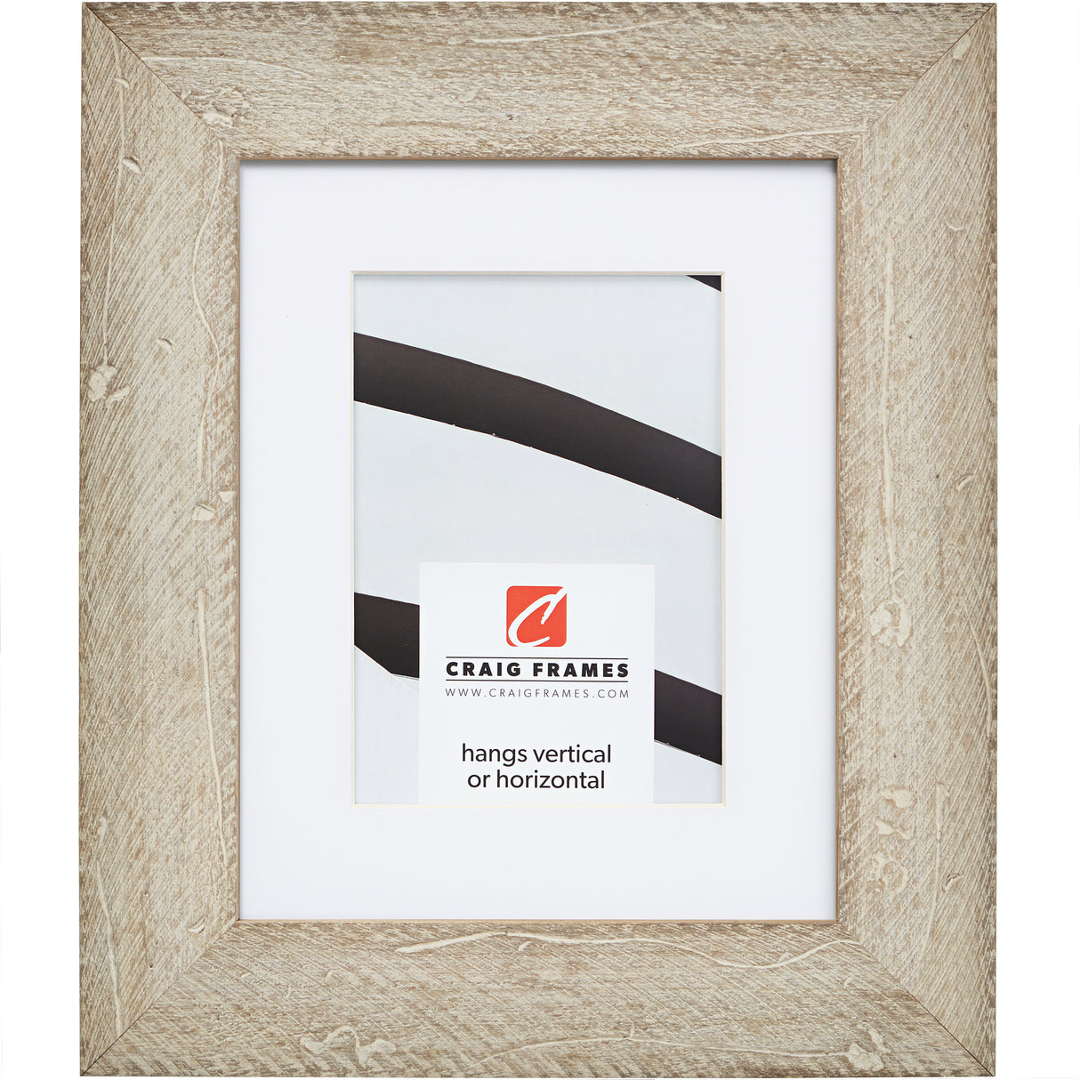 Hatteras 2", Boho Rustic Whitewash Matted Picture Frame