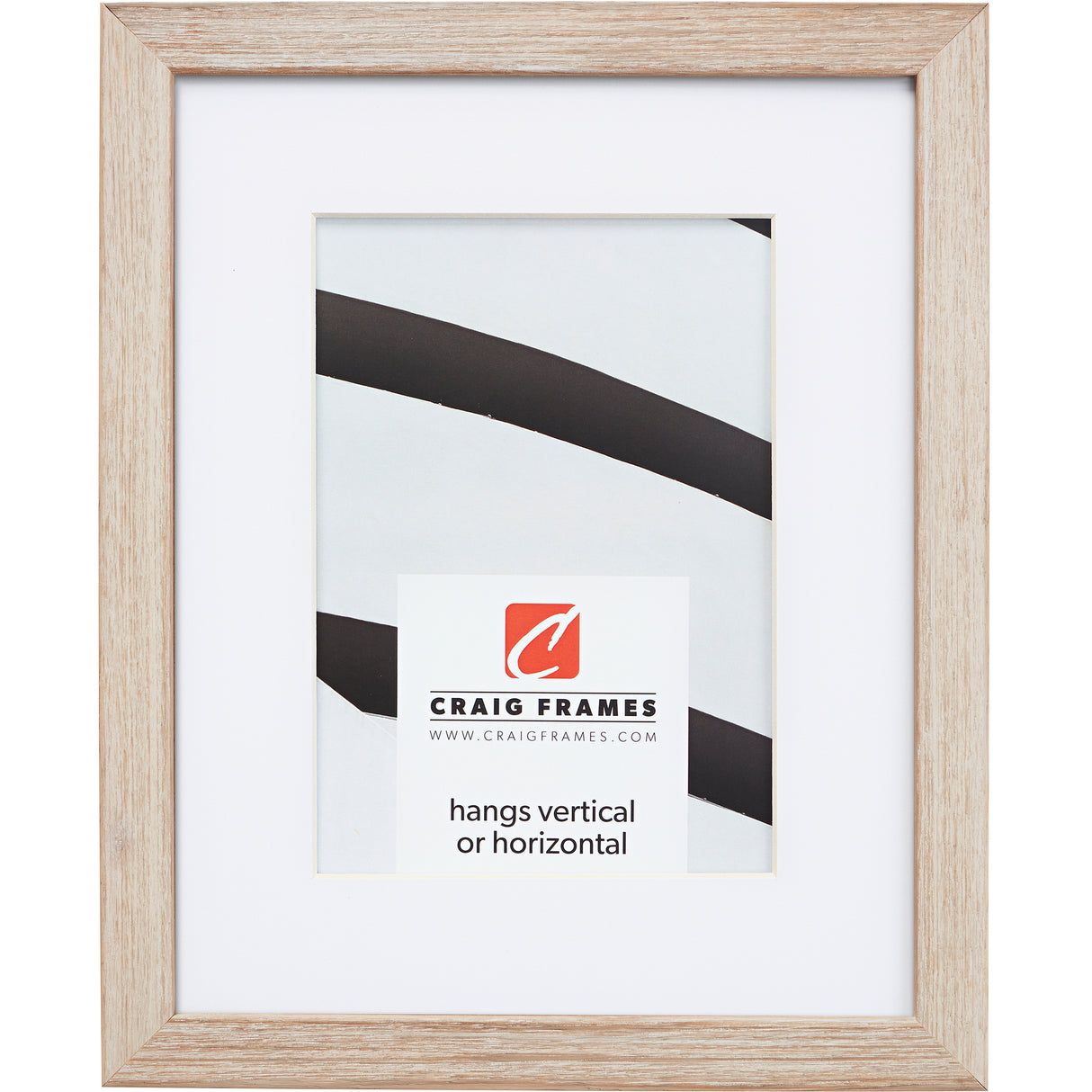 Farmhouse Essentials Tall .75", Weathered White Matted Picture Frame