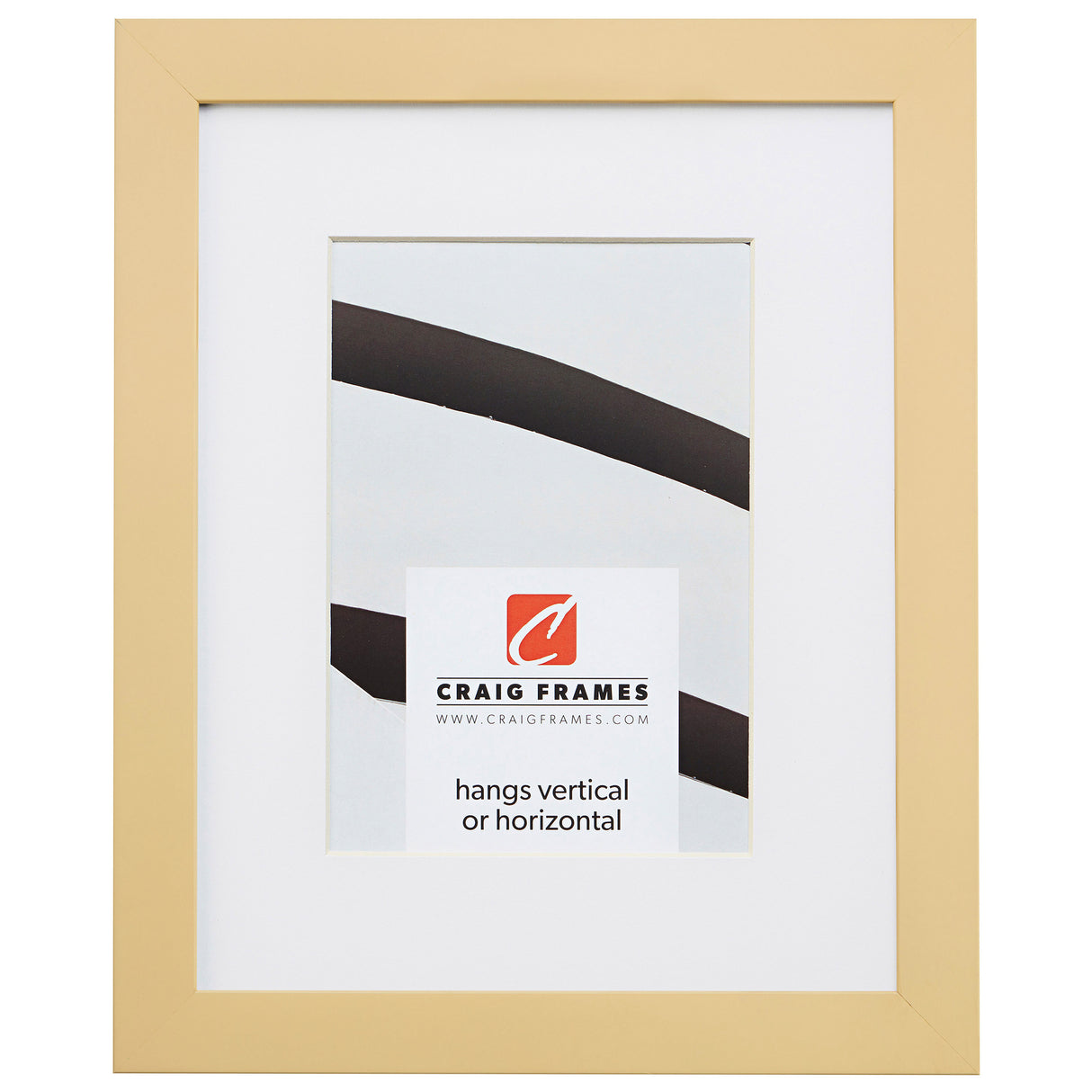 Confetti .875", Matted Pastel Yellow Picture Frame