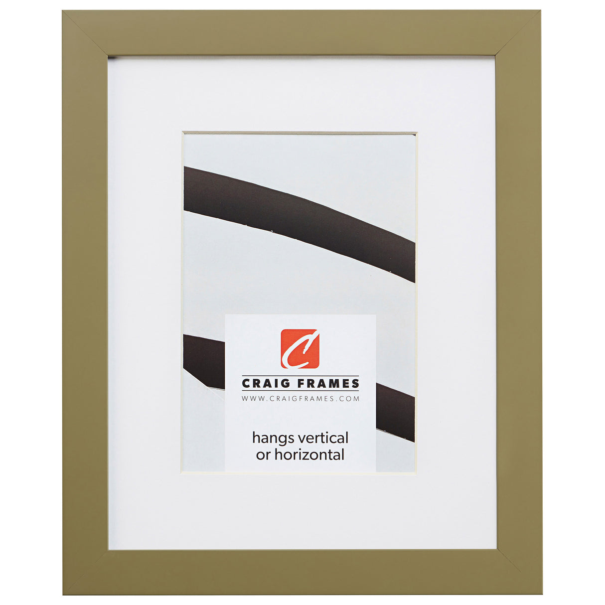 Confetti .875", Matted Olive Green Picture Frame