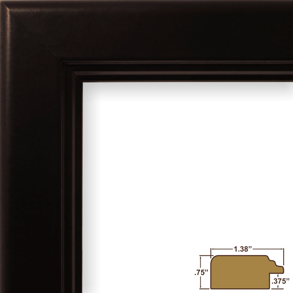 Mossehaus Black Satin Document Frame – White/White Mat