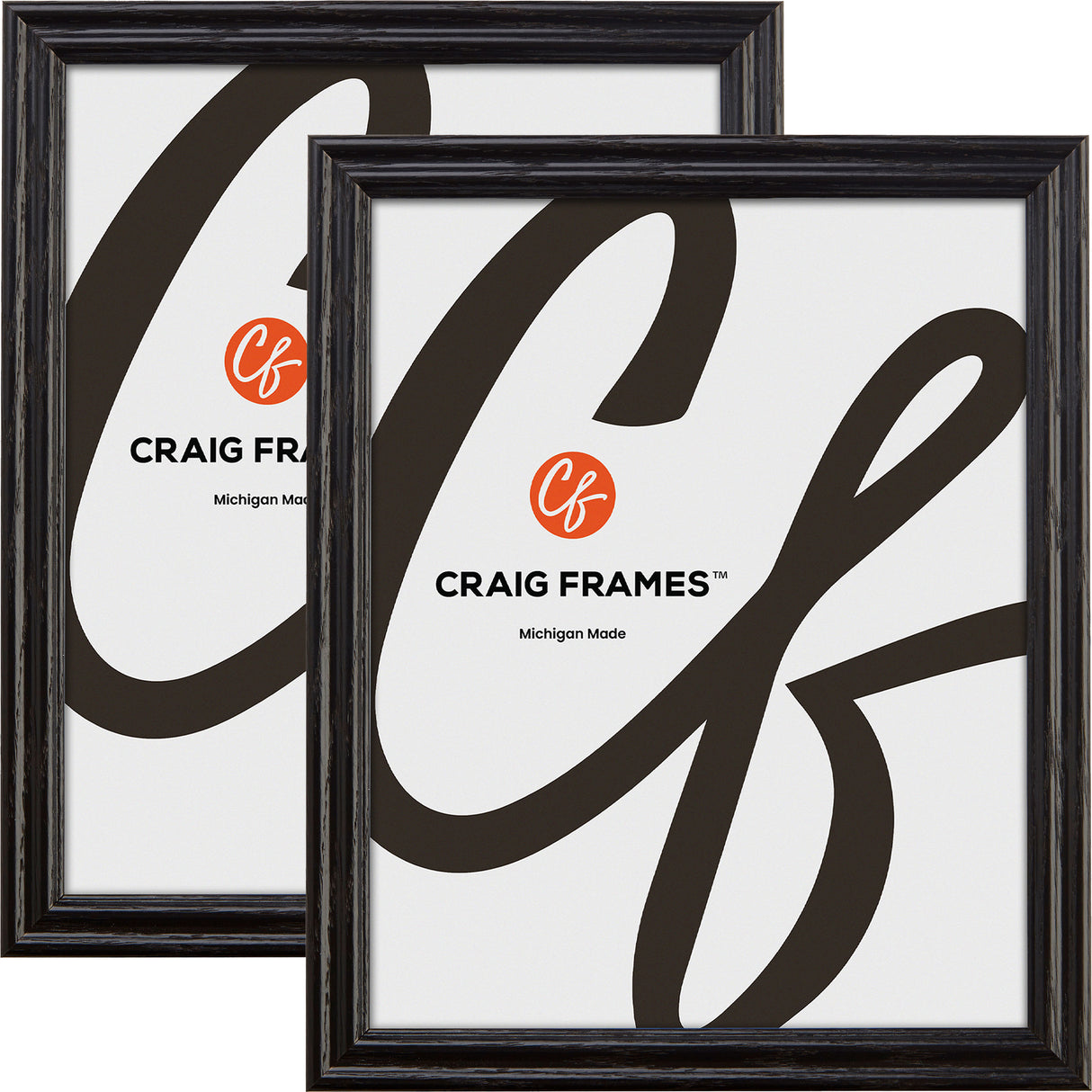 Wiltshire 200 .75", Ebony Picture Frames - 2 Piece Set