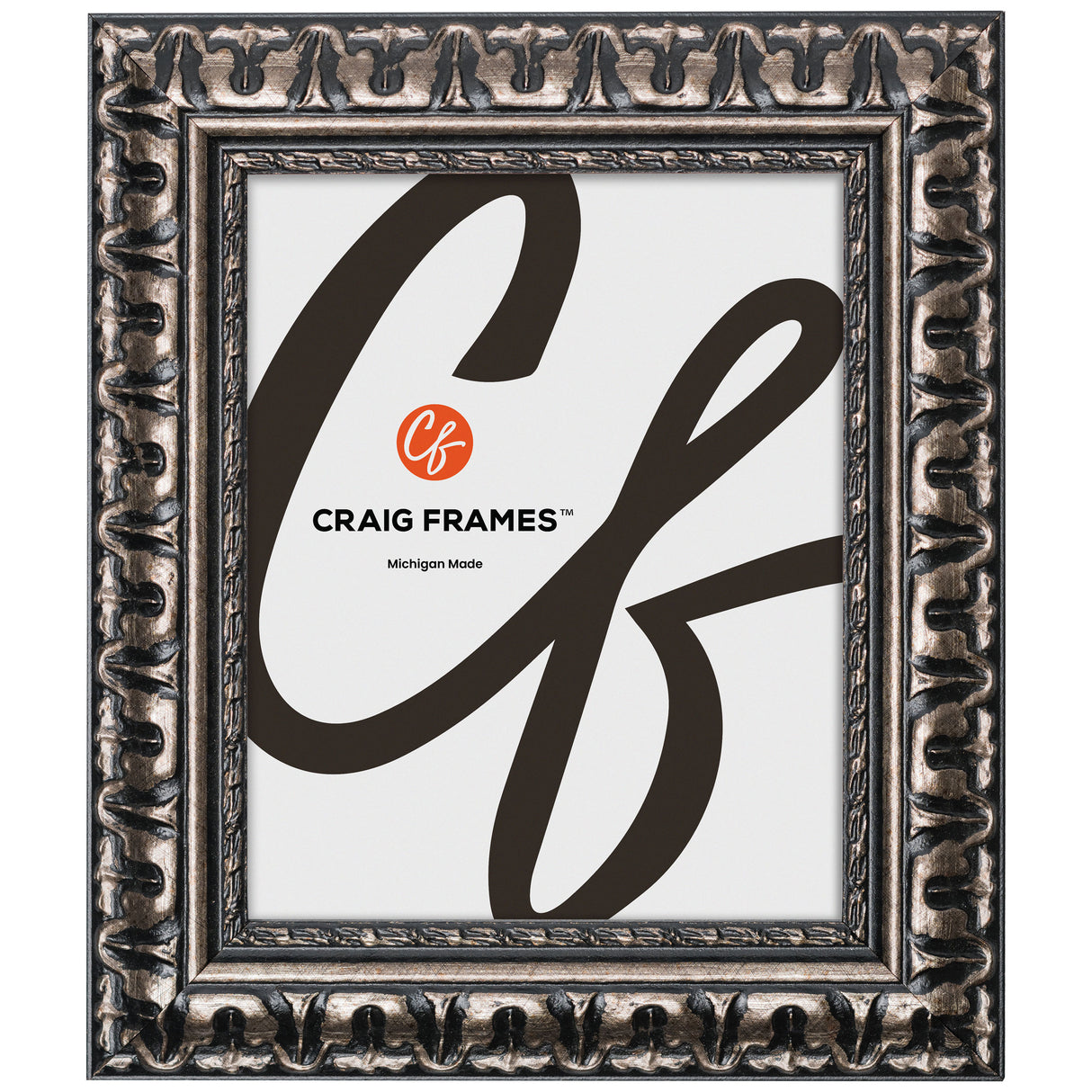 Bravado Ornate 2", Scratched Silver Picture Frame