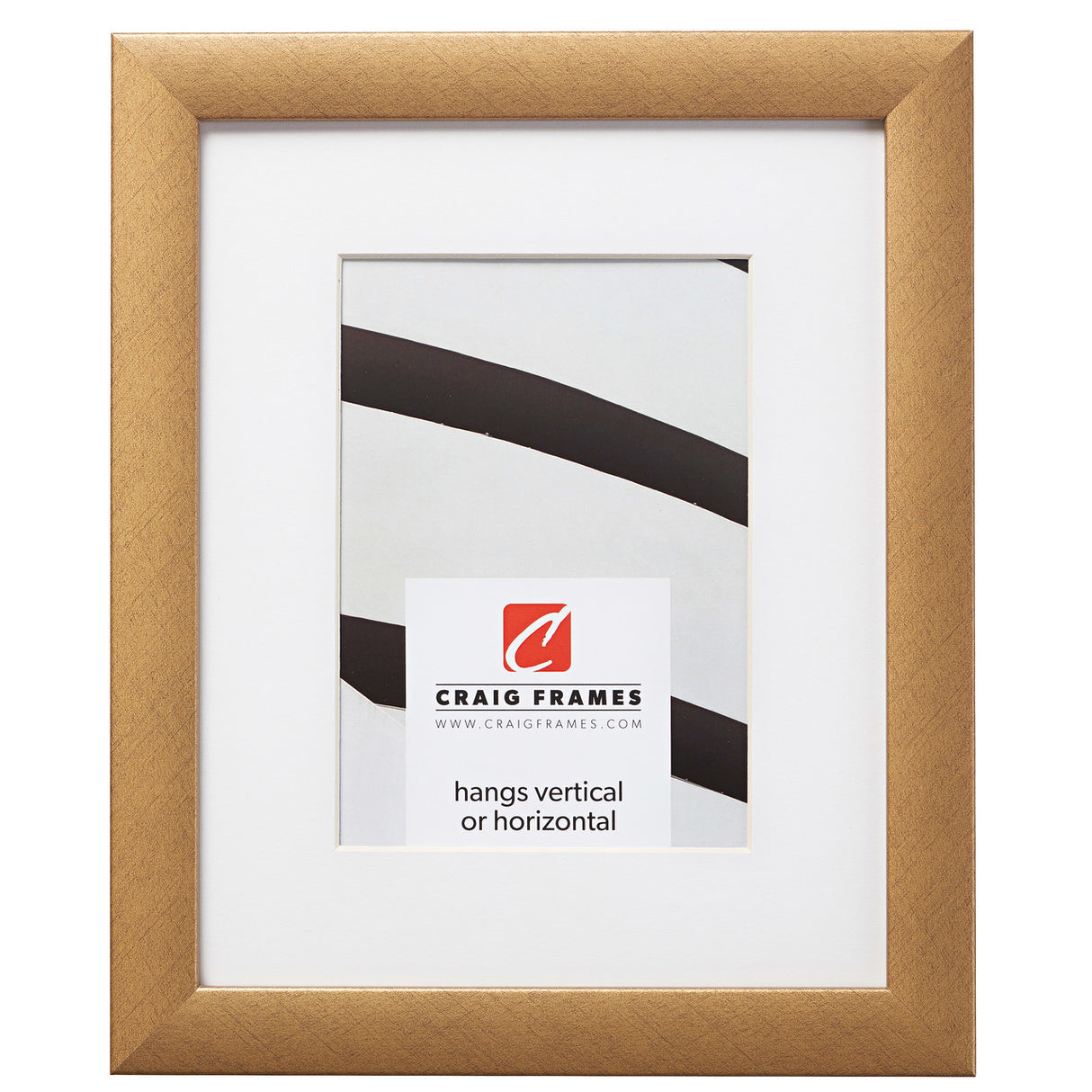 Contemporary 1", Matted Distressed Gold Picture Frame