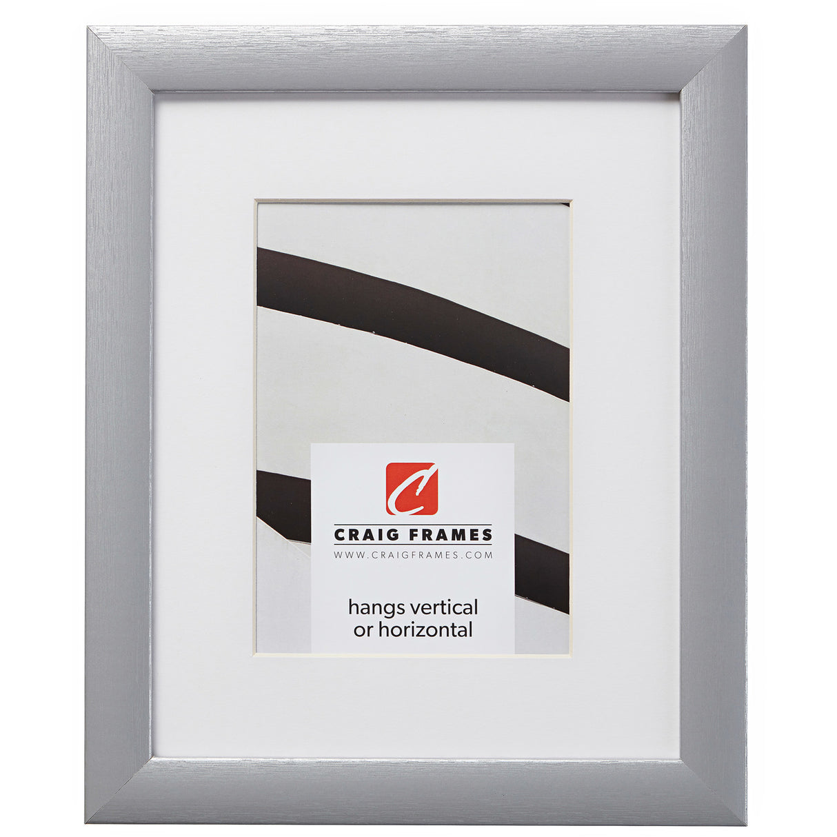 Contemporary 1", Matted Brushed Silver Picture Frame