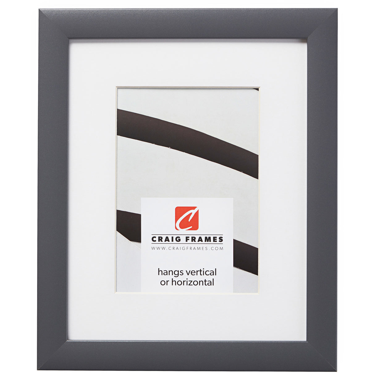 Contemporary 1", Matted Dark Gray Picture Frame