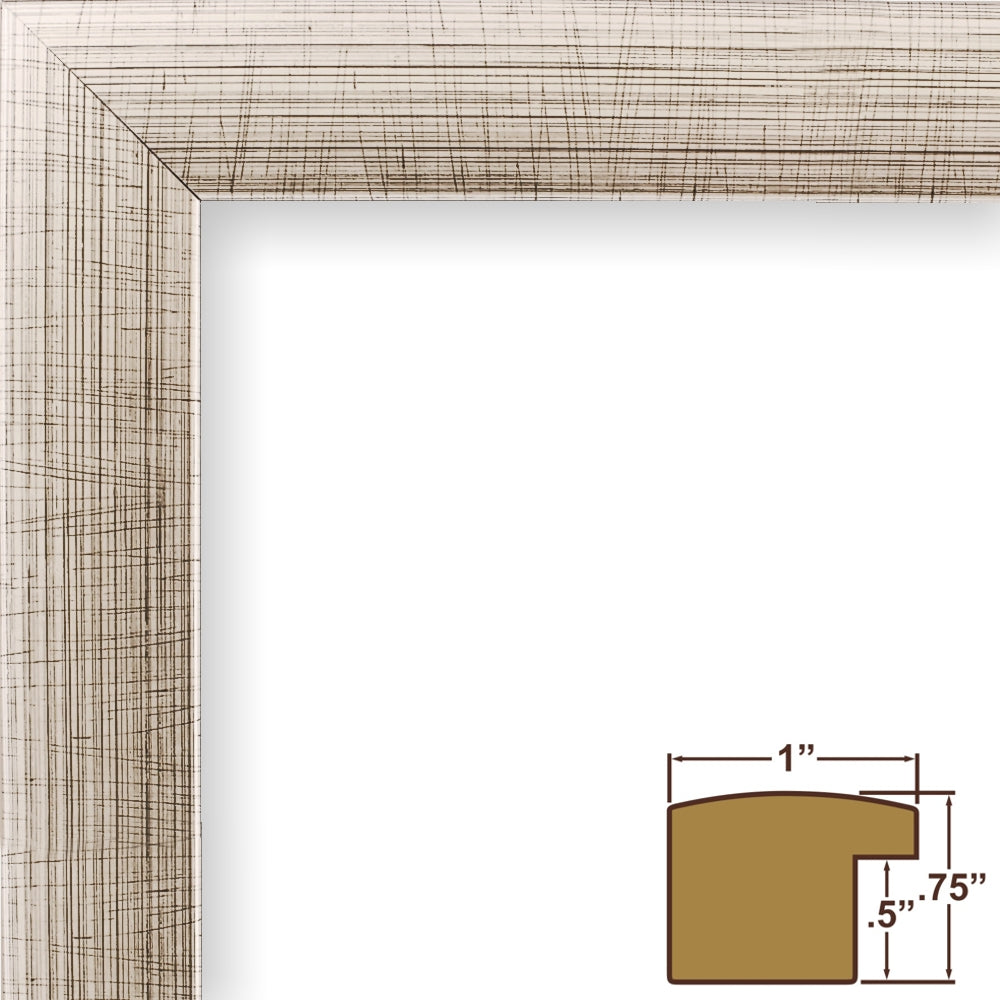 Contemporary 1", Matted Scratched Silver Picture Frame