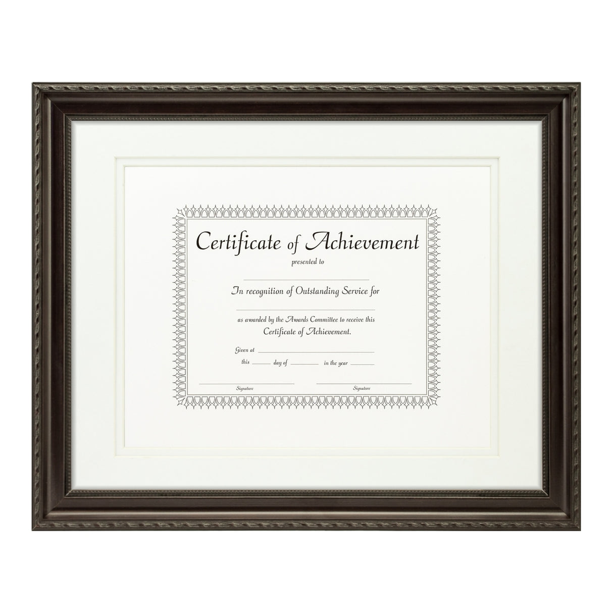 Annesbury Dark Walnut Document Frame – White/White Mat