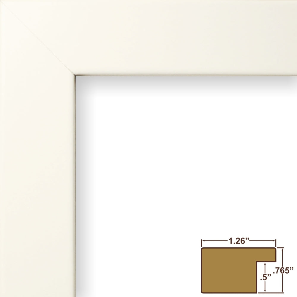 Bauhaus 125 1.25", Matted White Satin Mica Picture Frame