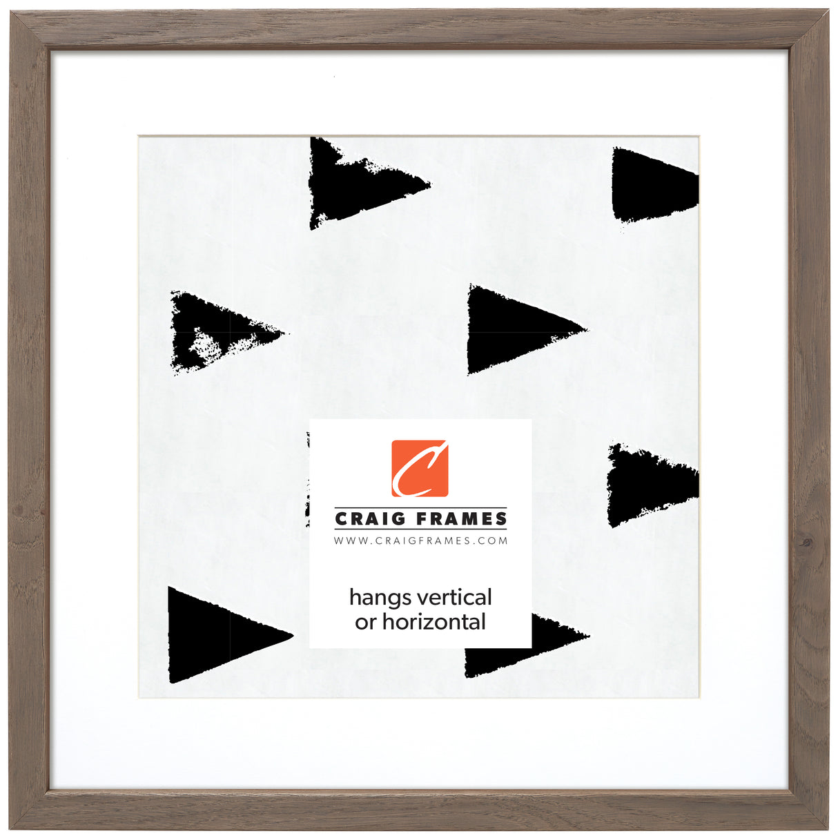 Farmhouse Essentials Tall .75", Brown and Gray Matted Picture Frame