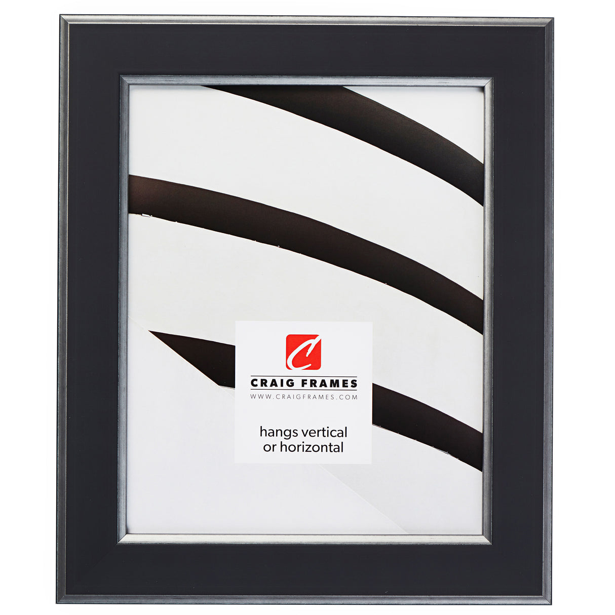 Crackle 1.5", Black and Silver Picture Frame