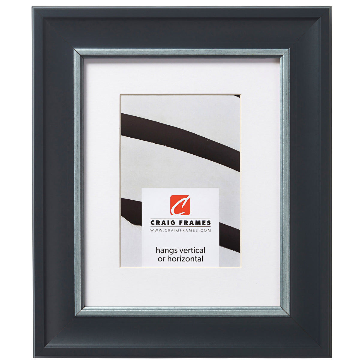 Martin 2", Black Velvet Silver Matted Picture Frame