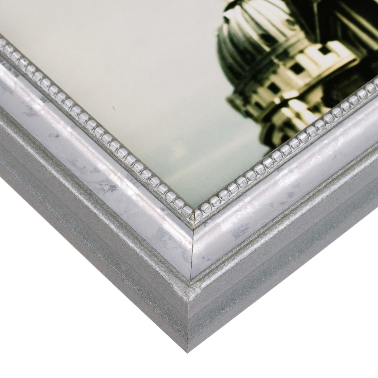 Stratton .75", Matted Aged Silver Picture Frame