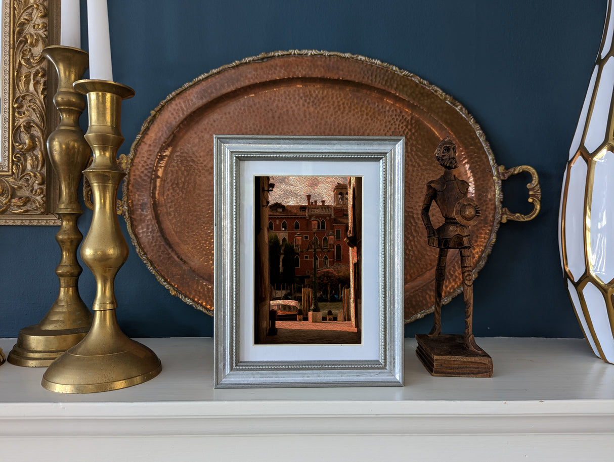 Stratton .75", Matted Aged Silver Picture Frame