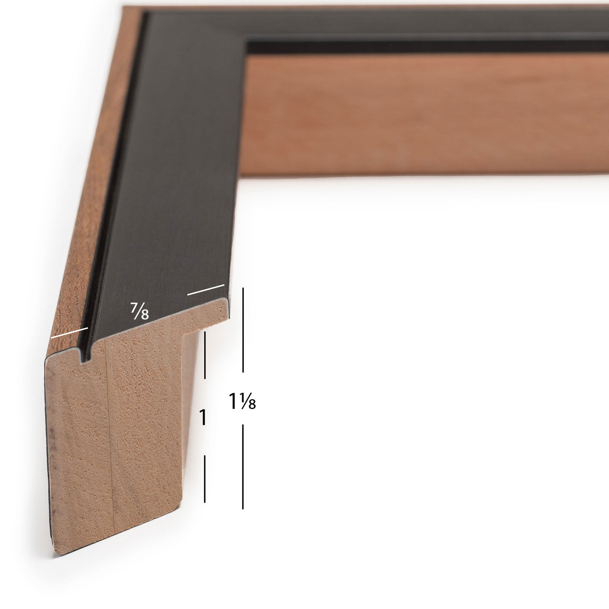 Acoustic 0.875", Matted Forest Black Picture Frame