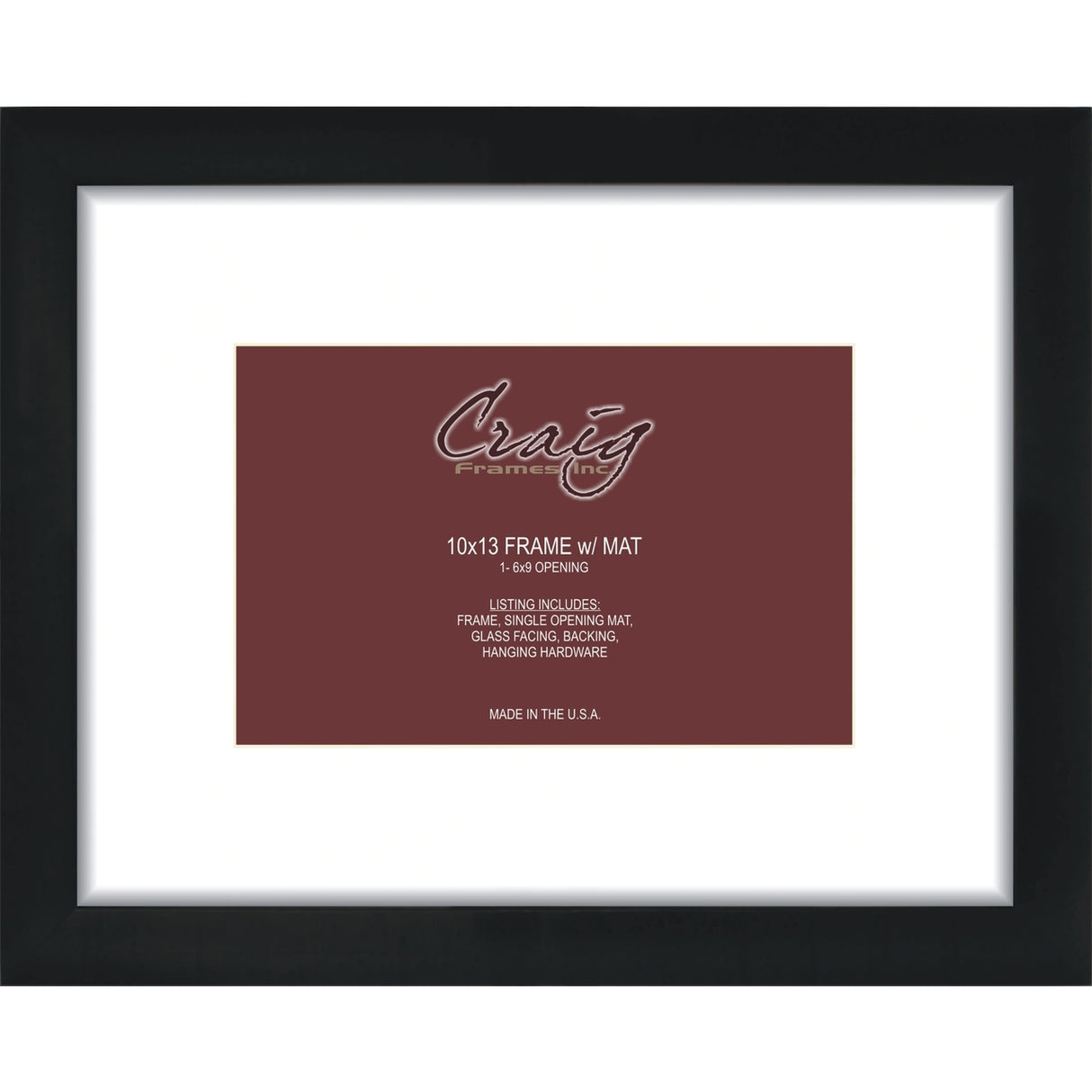 Matted Picture Frame, With 6x9 Opening and 2" Border