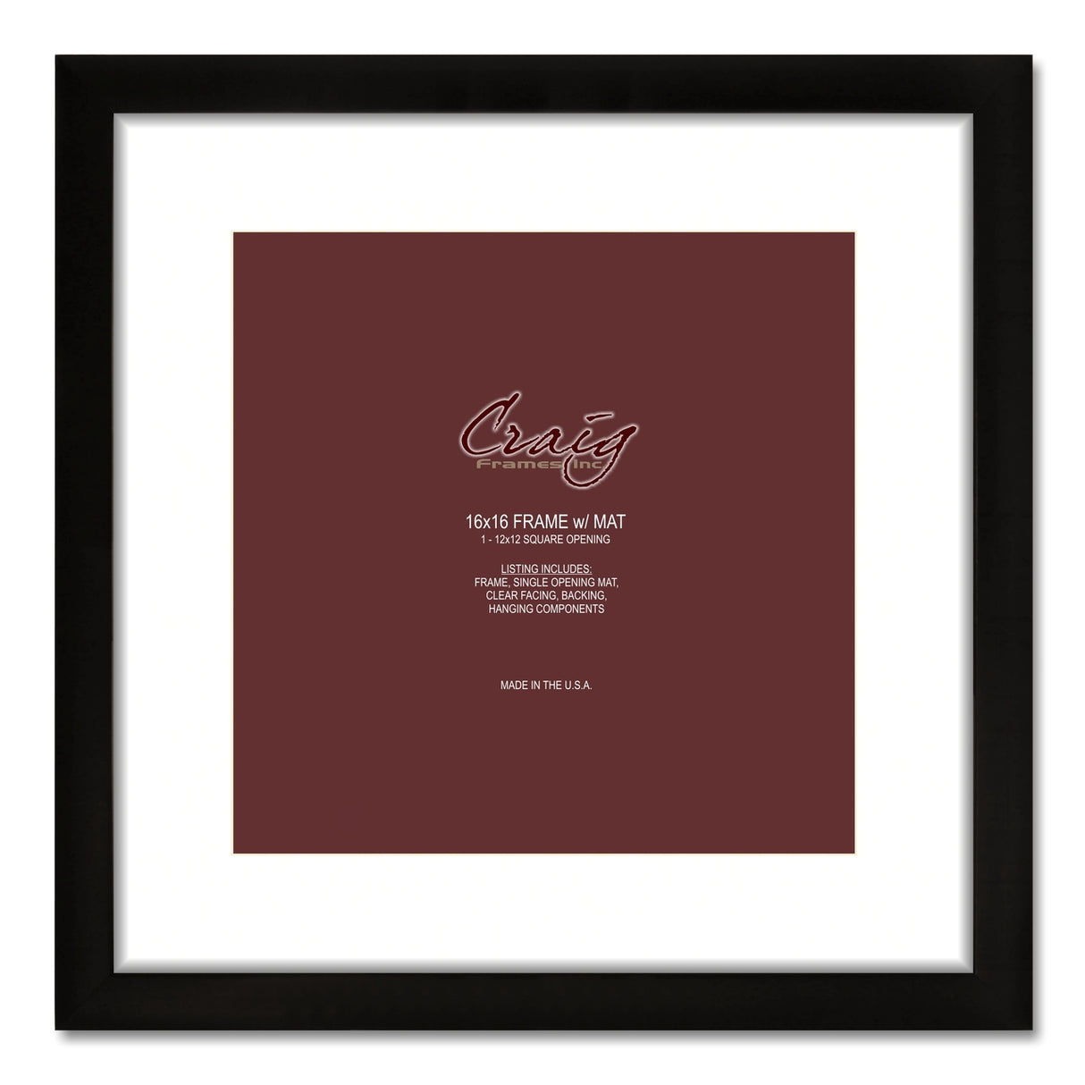 Matted Picture Frame, With 12x12 Opening