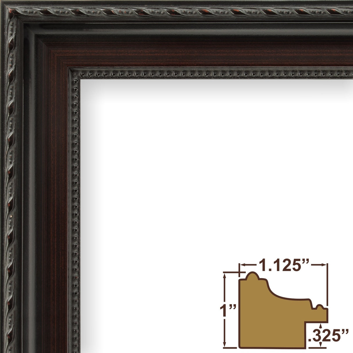 Annesbury Dark Walnut Document Frame – White/White Mat