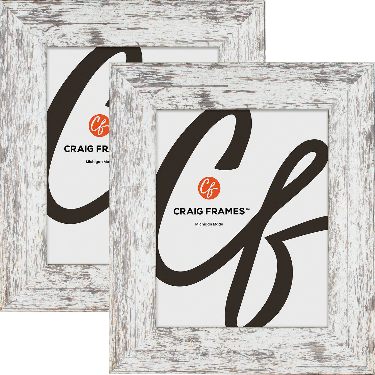American Barn 2", Alabaster White Picture Frame - 2 Piece Set