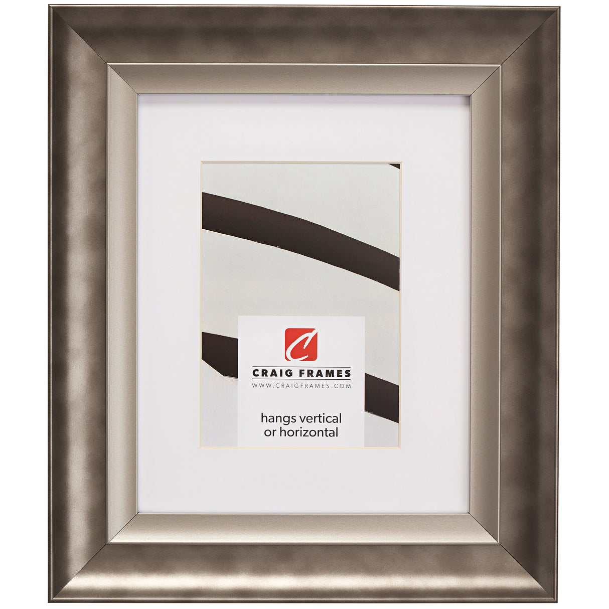Ventura 2", Matted Pewter and Silver Picture Frame
