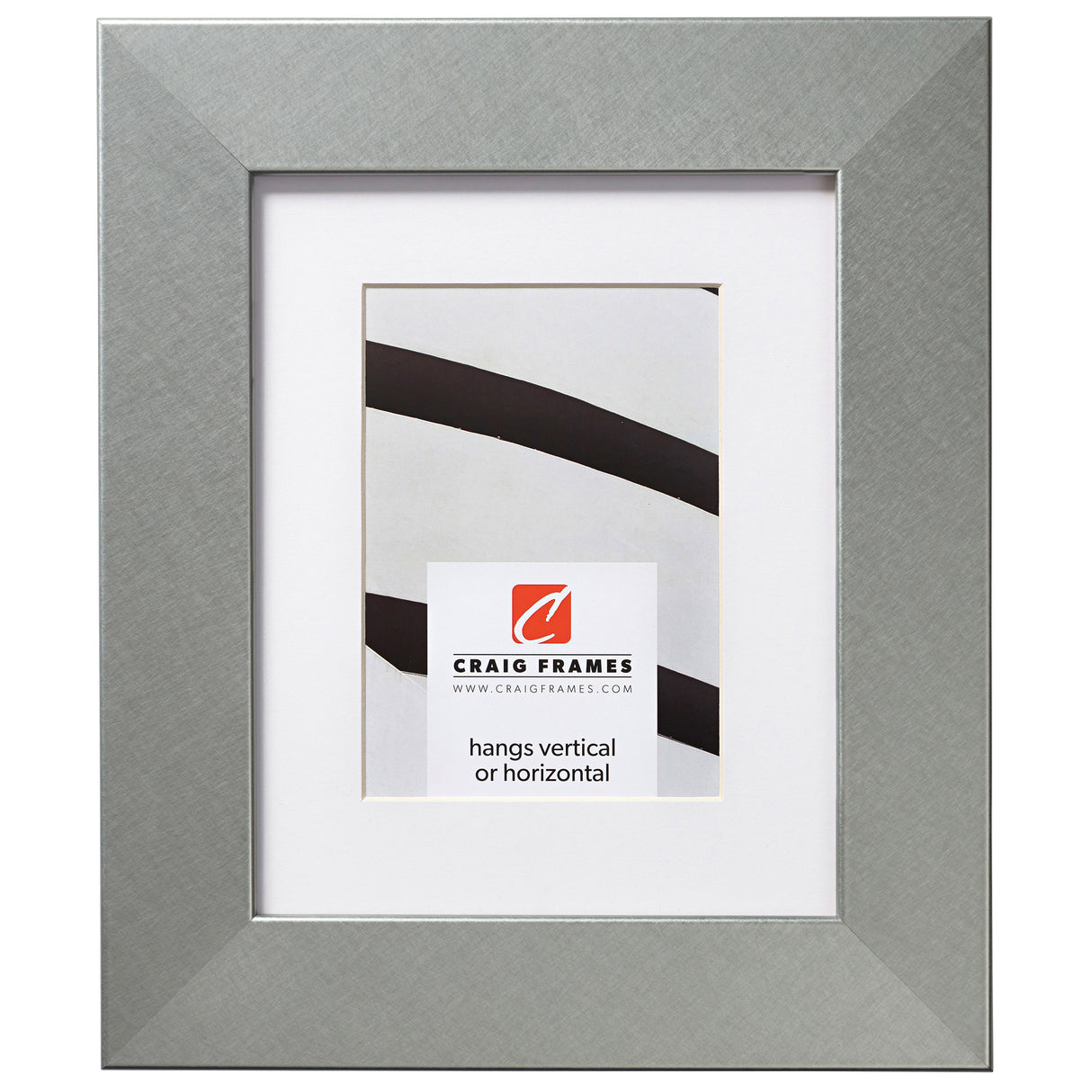 Bauhaus 200 2", Matted Brushed Silver Picture Frame