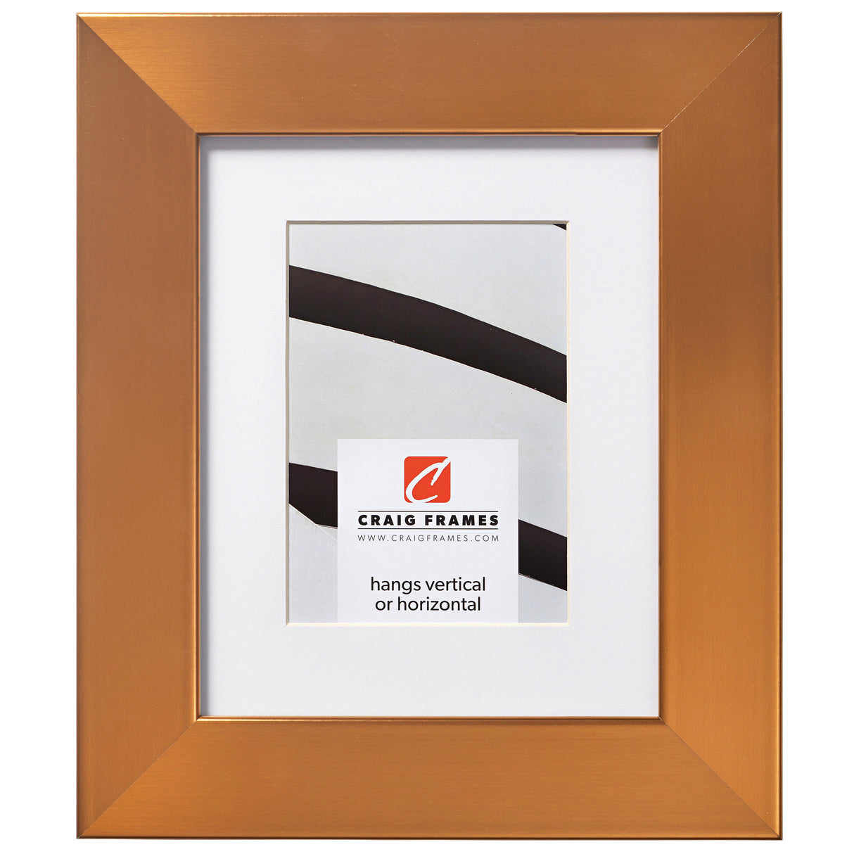Bauhaus 200 2", Matted Stainless Brass Picture Frame