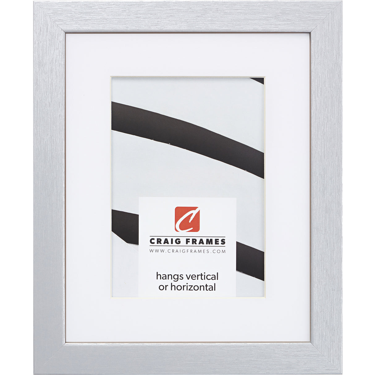 Essentials 1", Modern Brushed Silver Matted Picture Frame