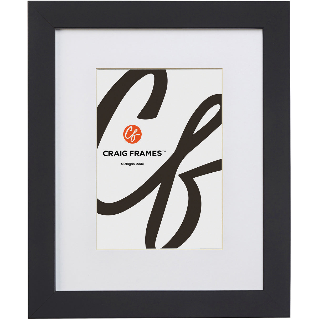 Essentials 1", Matted Modern Black Picture Frame