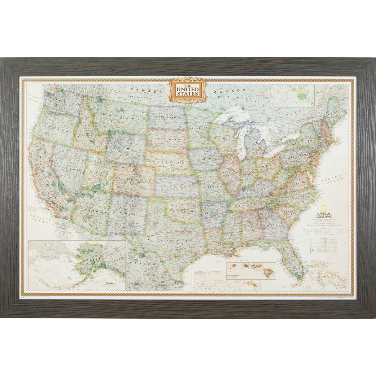 Executive United States Push Pin Map – Bauhaus 200 Gray Oak