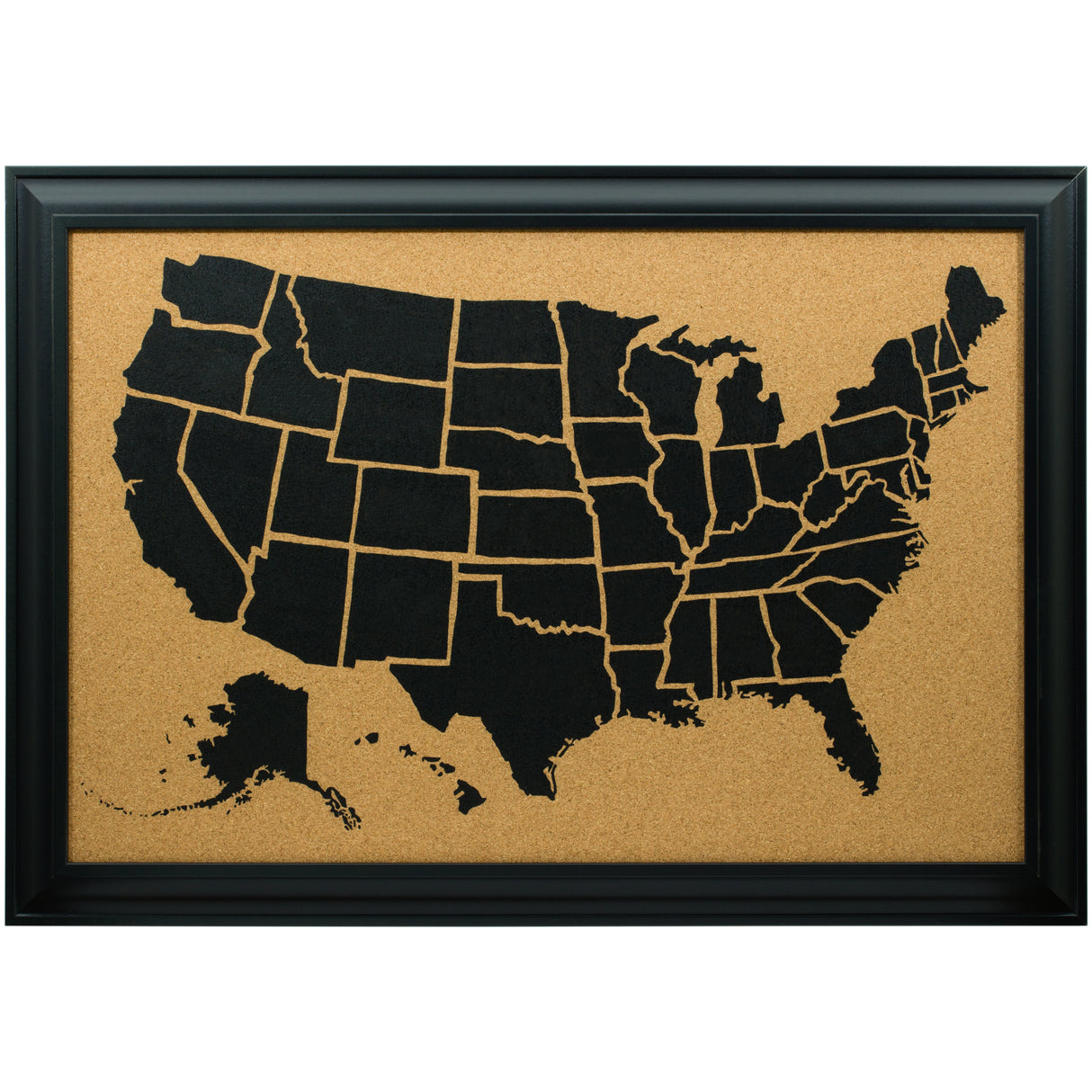 Illustrated United States Push Pin Map – Upscale Black