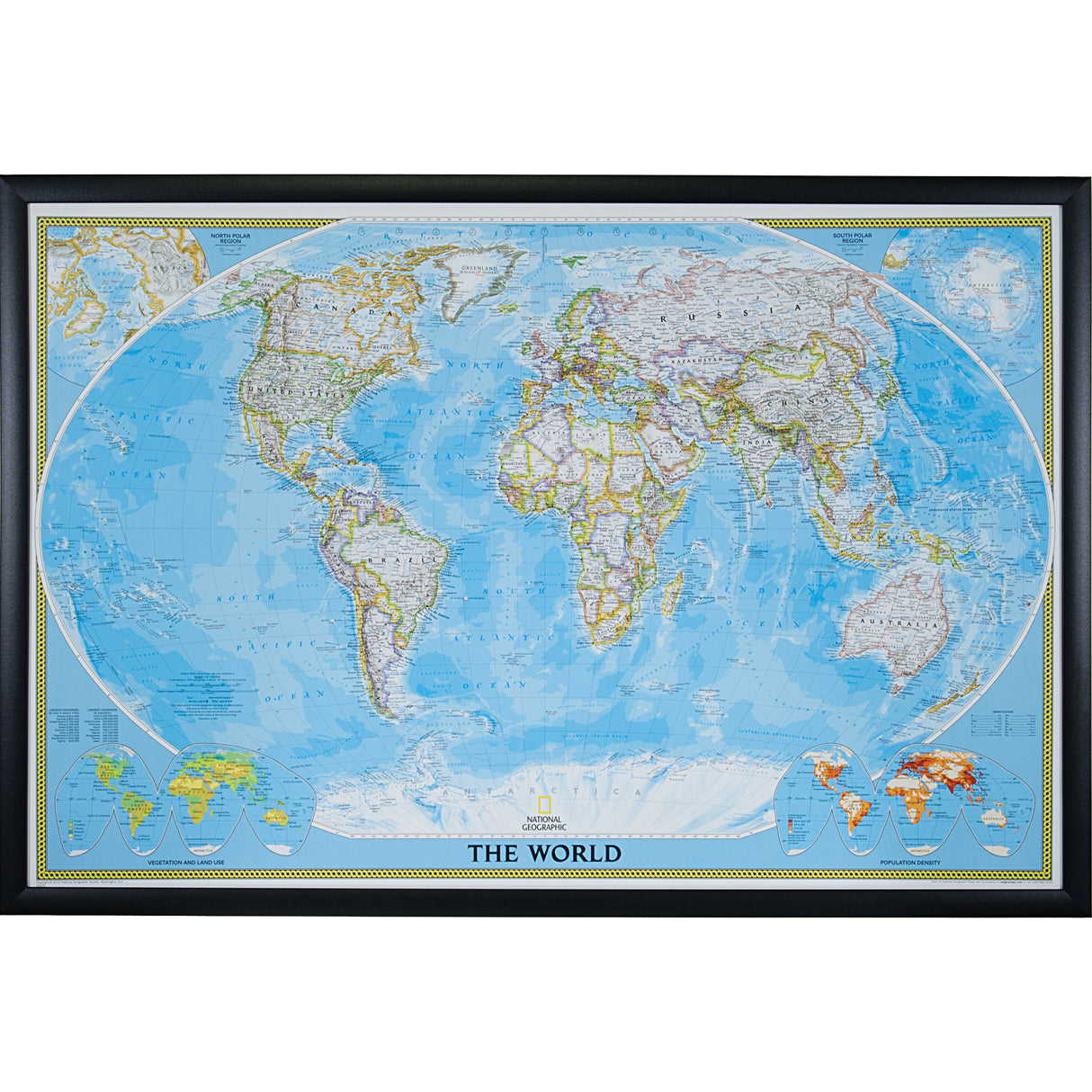 Classic World Push Pin Map – Contemporary Black