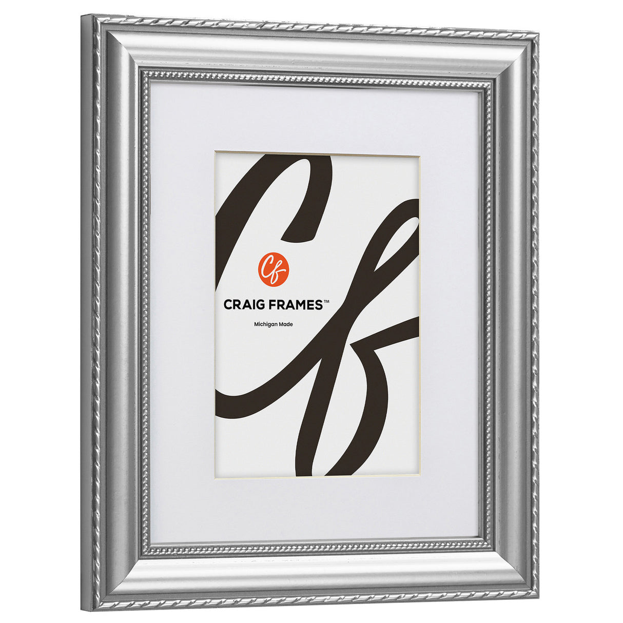 Victoria 1.375", Matted Ornate Silver Picture Frame - 4 Piece Set