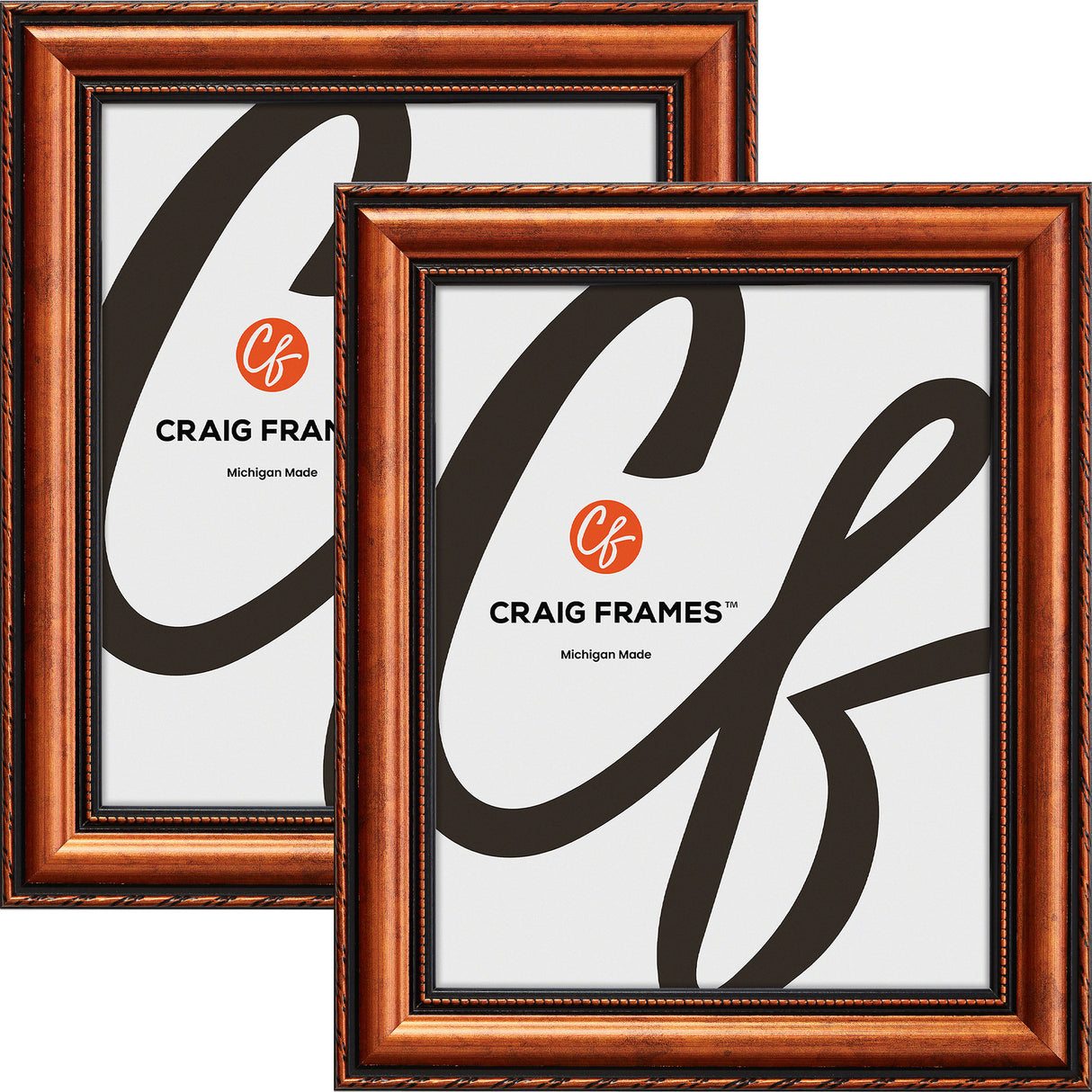 Victoria 1.375", Ornate Copper Picture Frame - 2 Piece Set