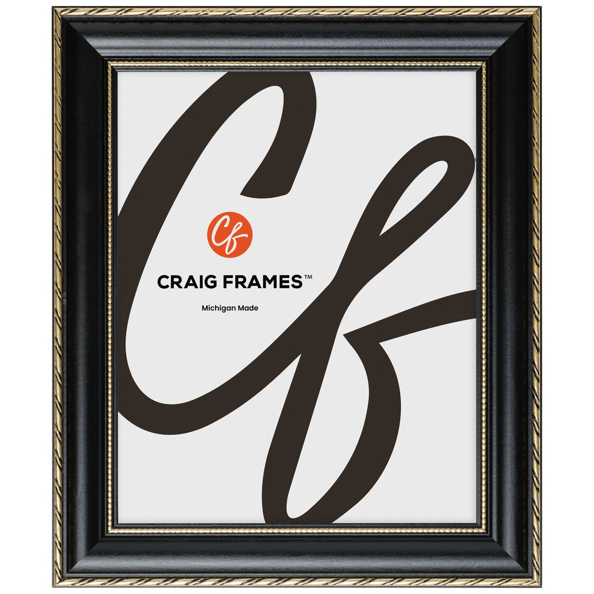 Victoria 1.375", Ornate Black and Gold Picture Frame - 2 Piece Set