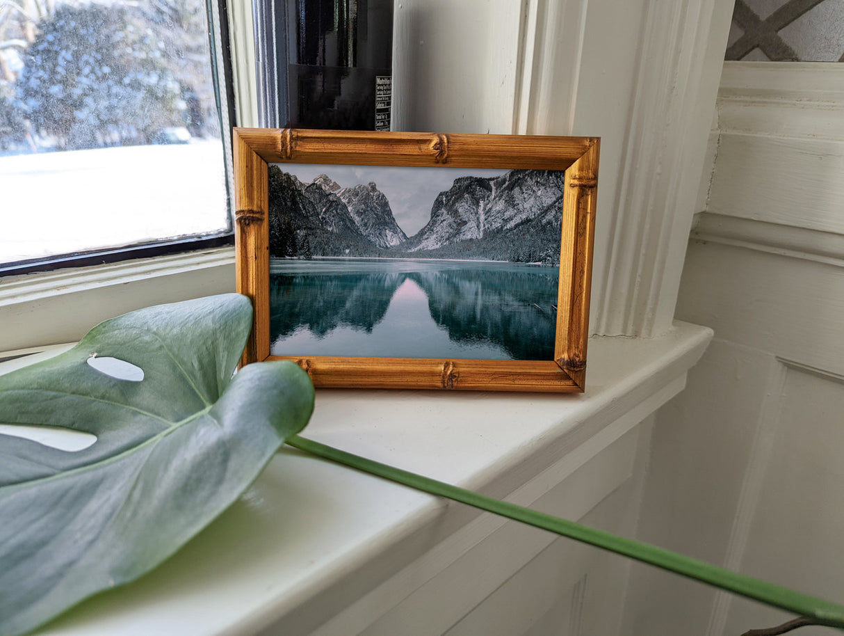 Vintage Bamboo .625", Brushed Gold Picture Frame - 2 Piece Set