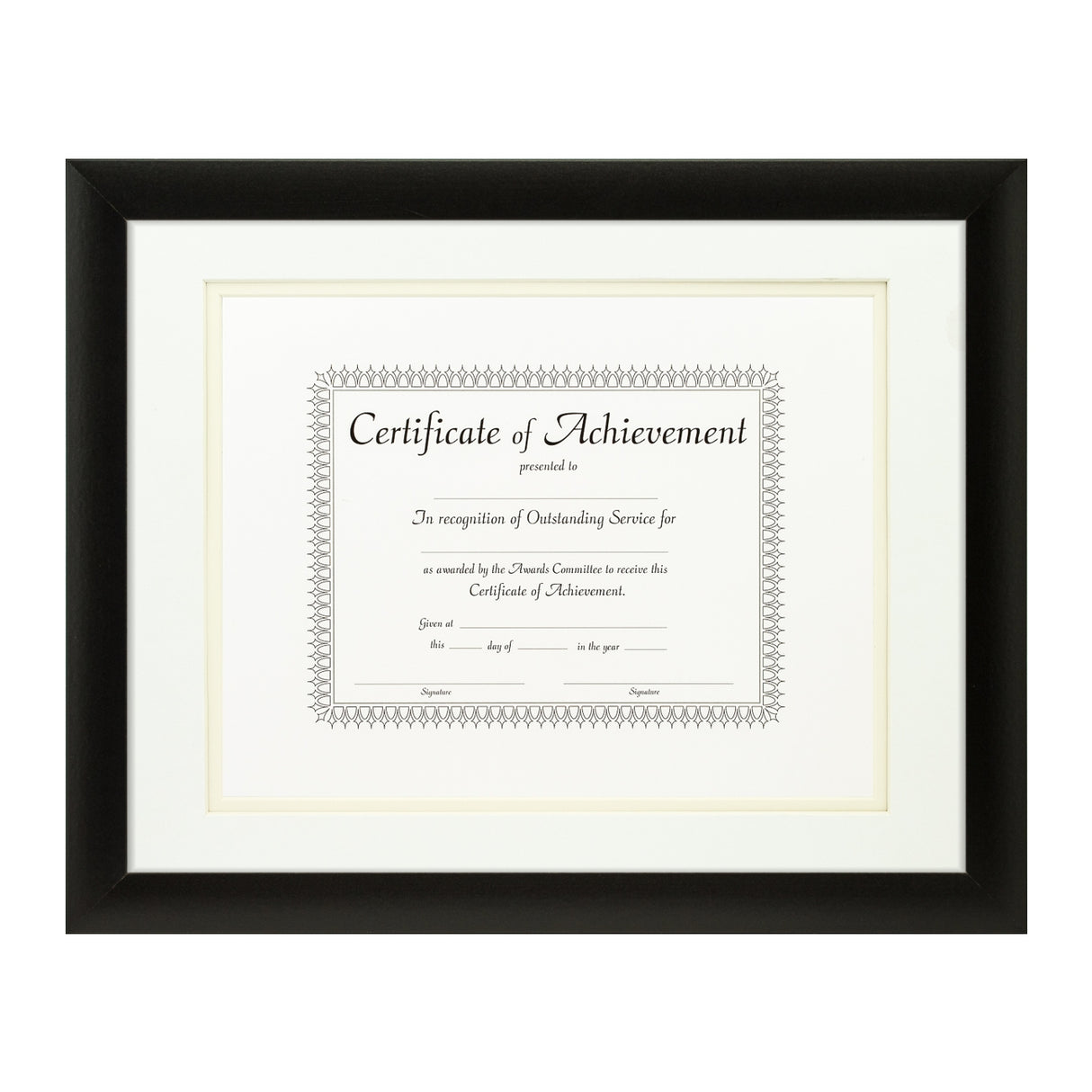 Contemporary Black Document Frame – White/Papyrus Mat