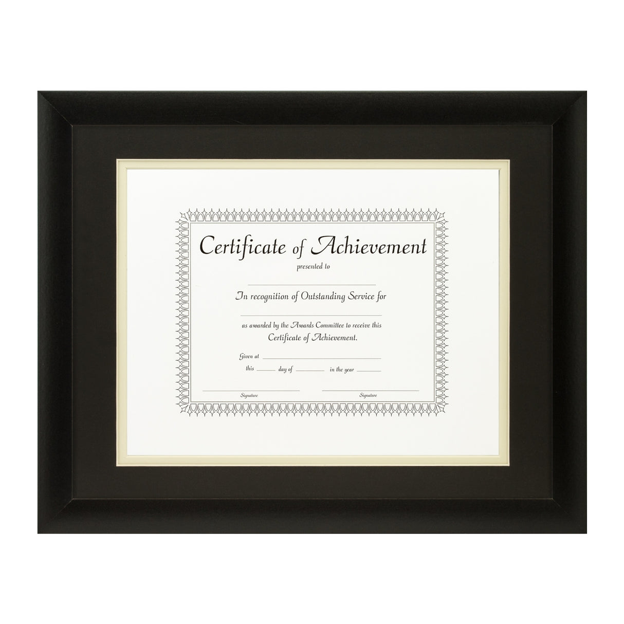 Contemporary Black Document Frame – Black/Papyrus Mat