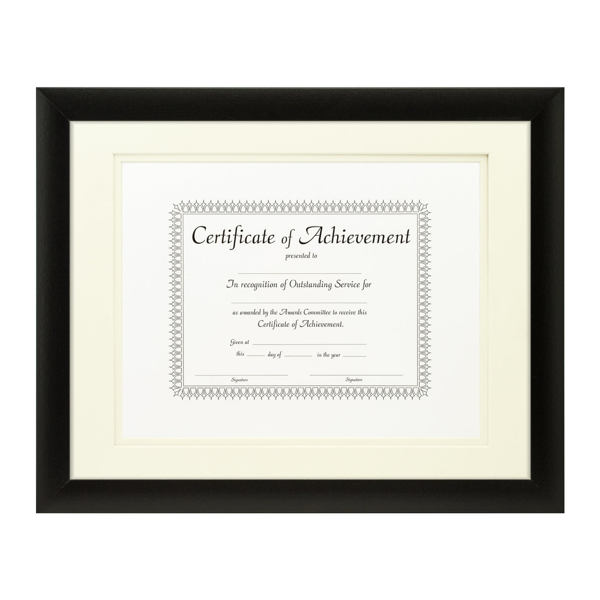 Contemporary Black Document Frame – Papyrus/Papyrus Mat