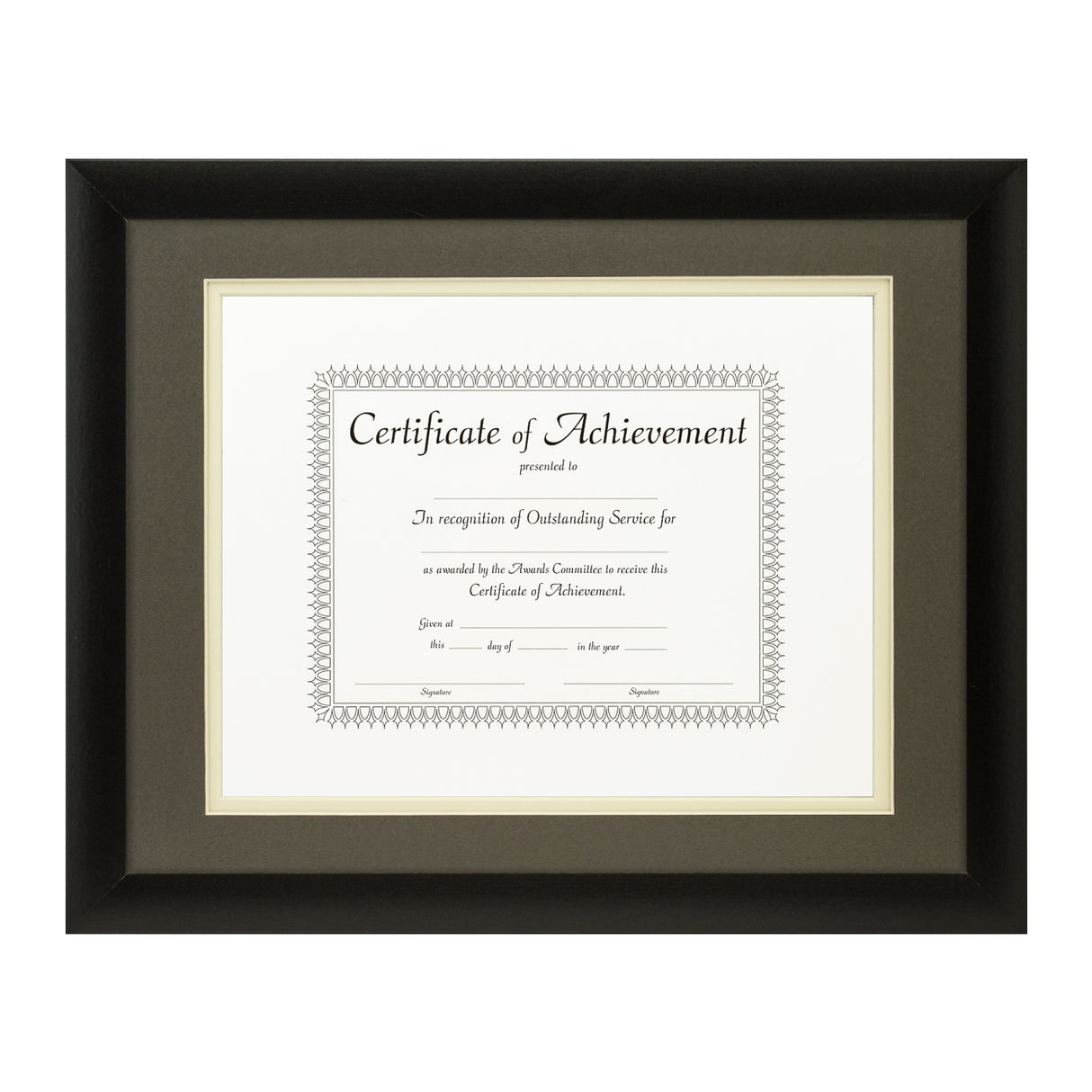 Contemporary Black Document Frame – Cinder/Papyrus Mat