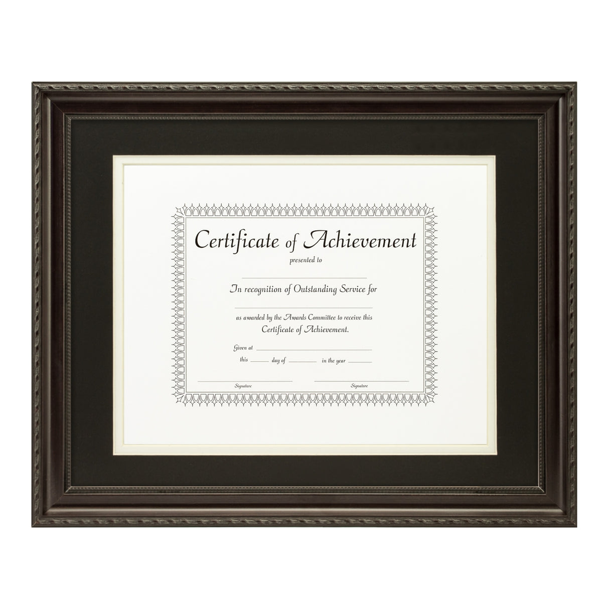 Annesbury Dark Walnut Document Frame – Black/White Mat